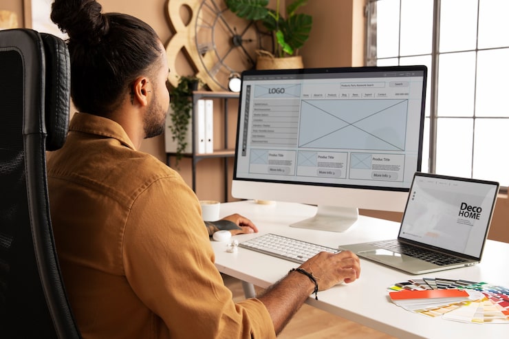 Detailaufnahme eines UI-Designs auf einem Bildschirm